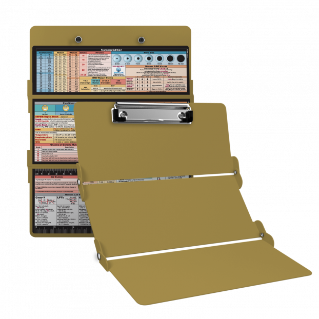 WhiteCoat Clipboard® Trifold - Tactical Brown Nursing Edition